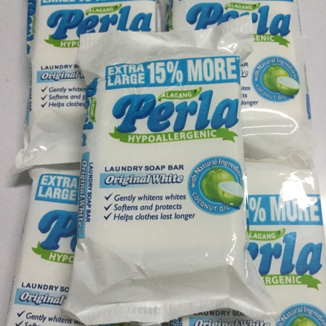 Perla Soap 5pcs. Hypoallergenic Laundry Soap Bar Original White (extra ...