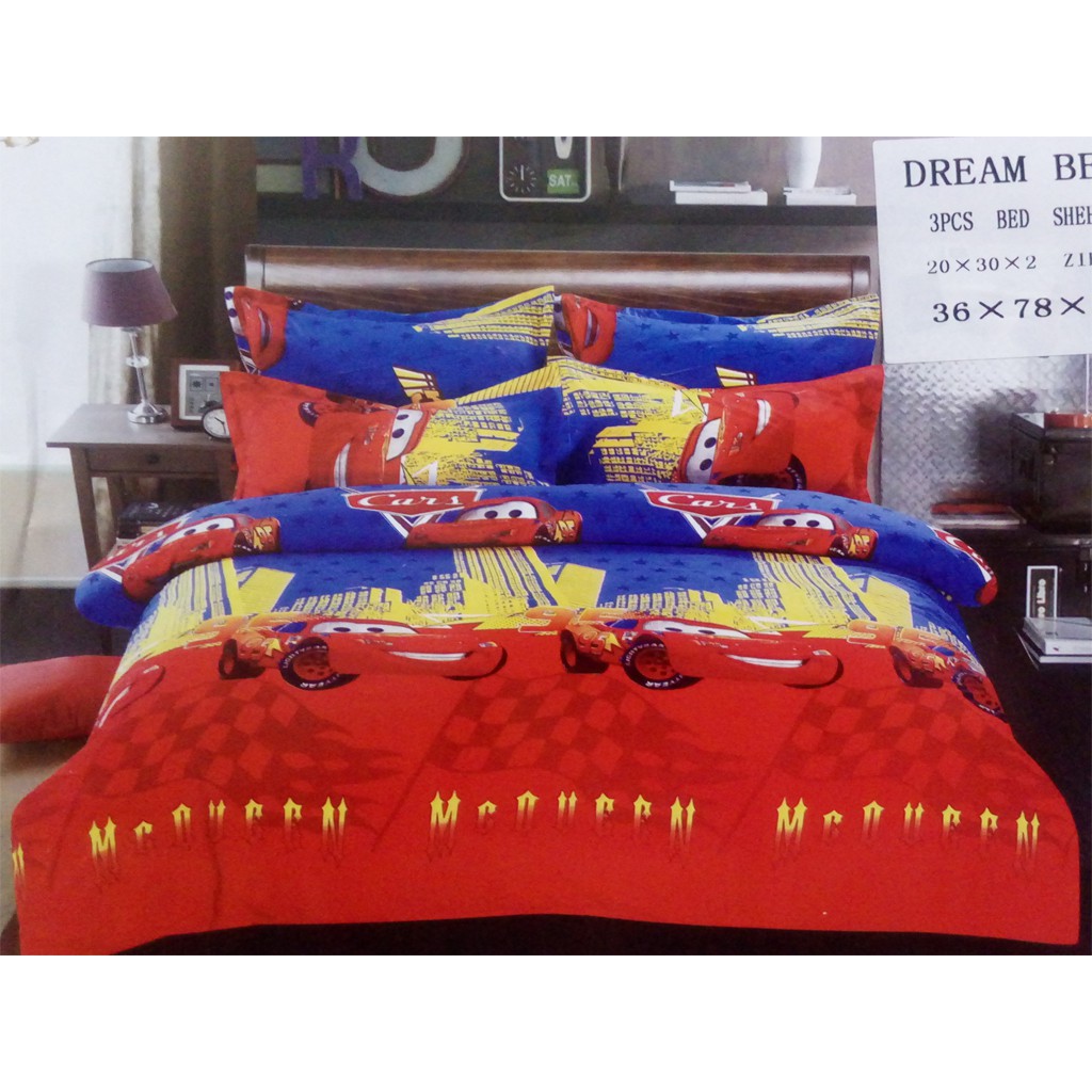 Cars Bed Sheet Single Bed Size Shopee Philippines