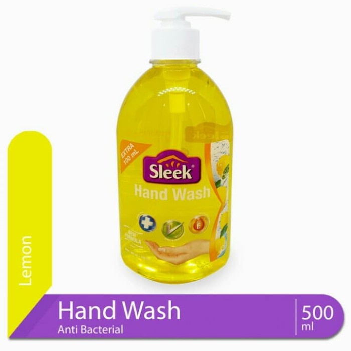 Sleek Handwash Lemon Bottle 500mL Hand Washing Soap, 500 ml Lemon Hand Wash Lemon Bottle, Hand