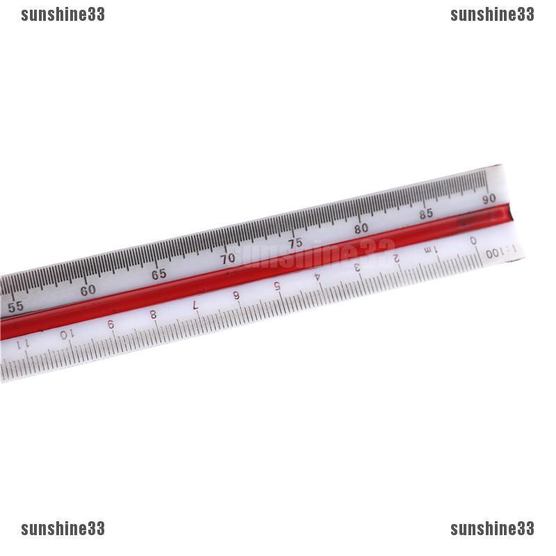 Metric 12inch Plastic Triangular Scale Ruler 1:100 1:200 1:250 1:300 1:400 U3F9 