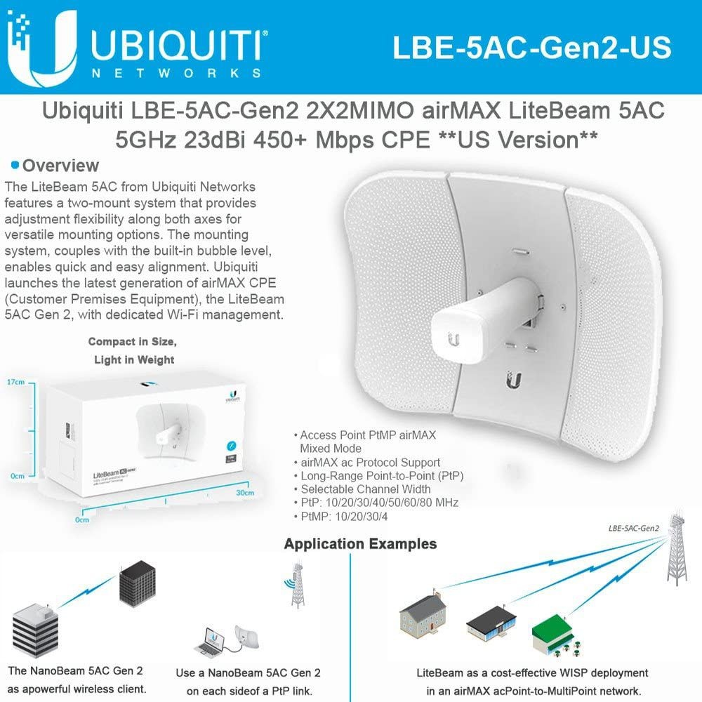 Ubiquiti Networks LiteBeam (LBE 5AC Gen2) Shopee Philippines