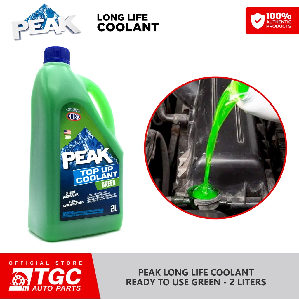 Peak Long Life Coolant Ready to use AntiFreeze Green 2L Shopee