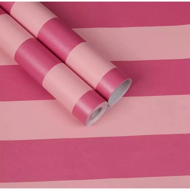 BHW Wallpaper Self-Adhesive PINK Stripe Design PVC Waterproof Wall ...