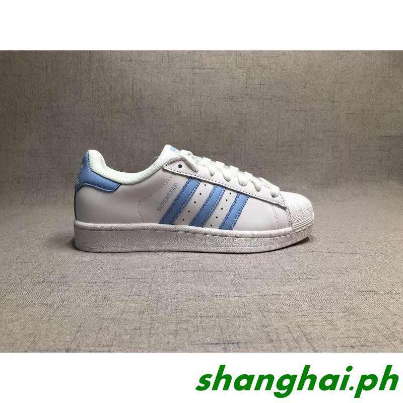 adidas superstar white and blue