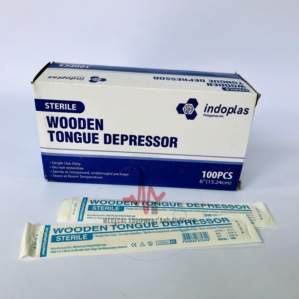 Indoplas Sterile Wooden Tongue Depressor 