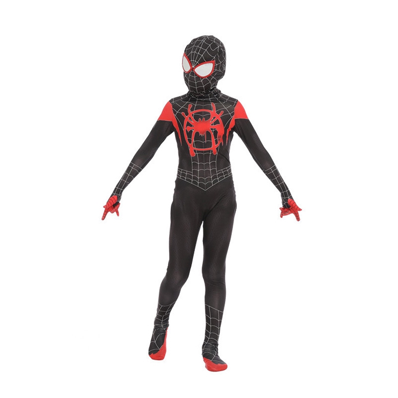 Adult Kids Boys Spider Man Costume Spider Verse Miles Morales Spider Man Zentai Suit Halloween Party Shopee Philippines - spider man homecoming pants mask compatible roblox