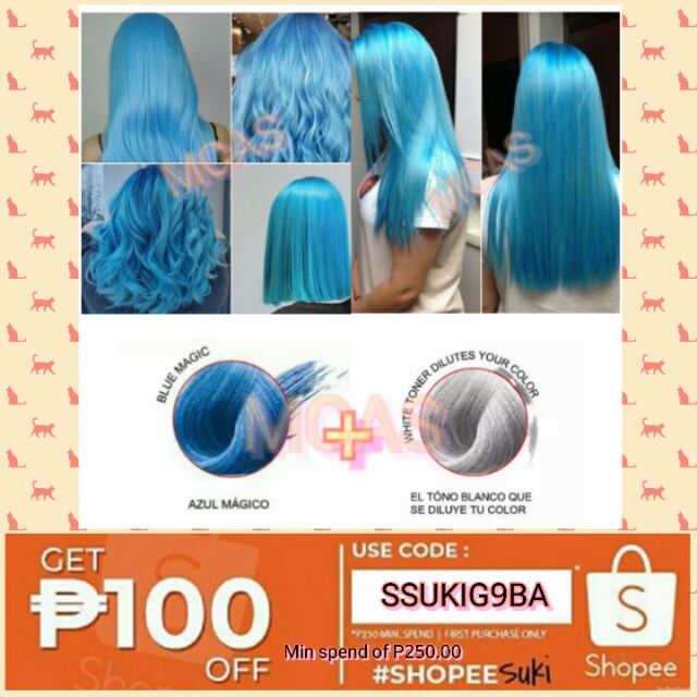 Vibrant Pastel Blue Hair Color 180ml X 2 Ammonia Free Peroxide