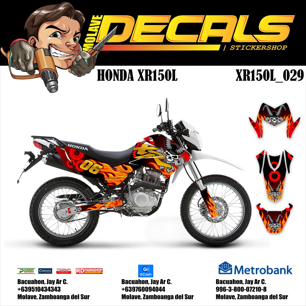 HONDA XR150L DECALS SET XR 150 XR 150L XR150L_029 Shopee