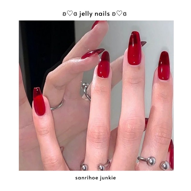 jelly nails | sanrihoe_junkie nail set (dm us for preffered color) | Shopee  Philippines