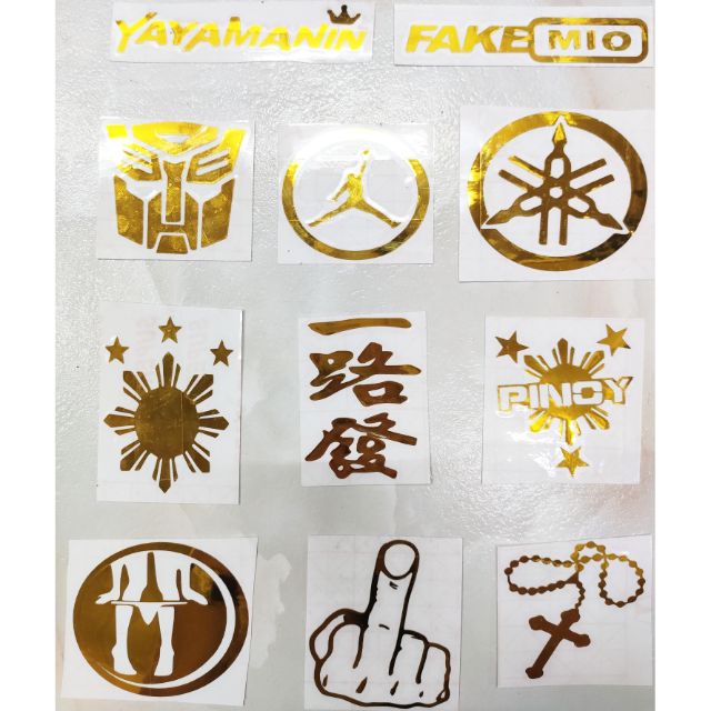 CarMotorcycle Yayamanin Stickers Die Cut Gold Decals 