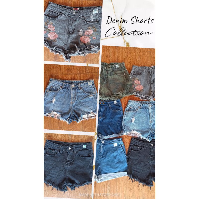 washed out denim shorts
