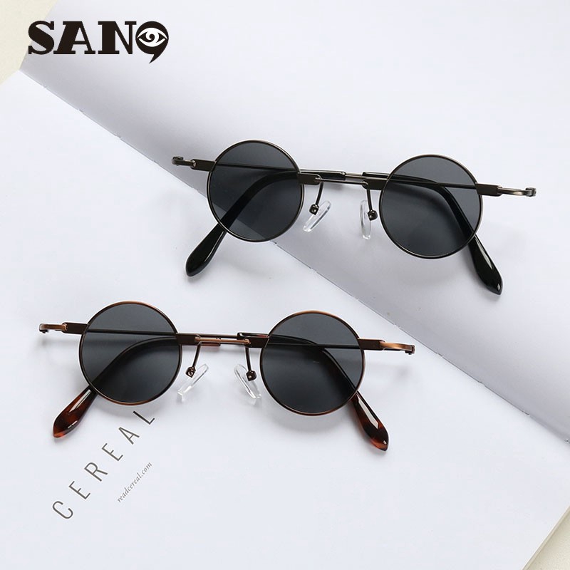 Western Round Metal Small Frame Men Sunglasses Hip-hop Sunglasses ...