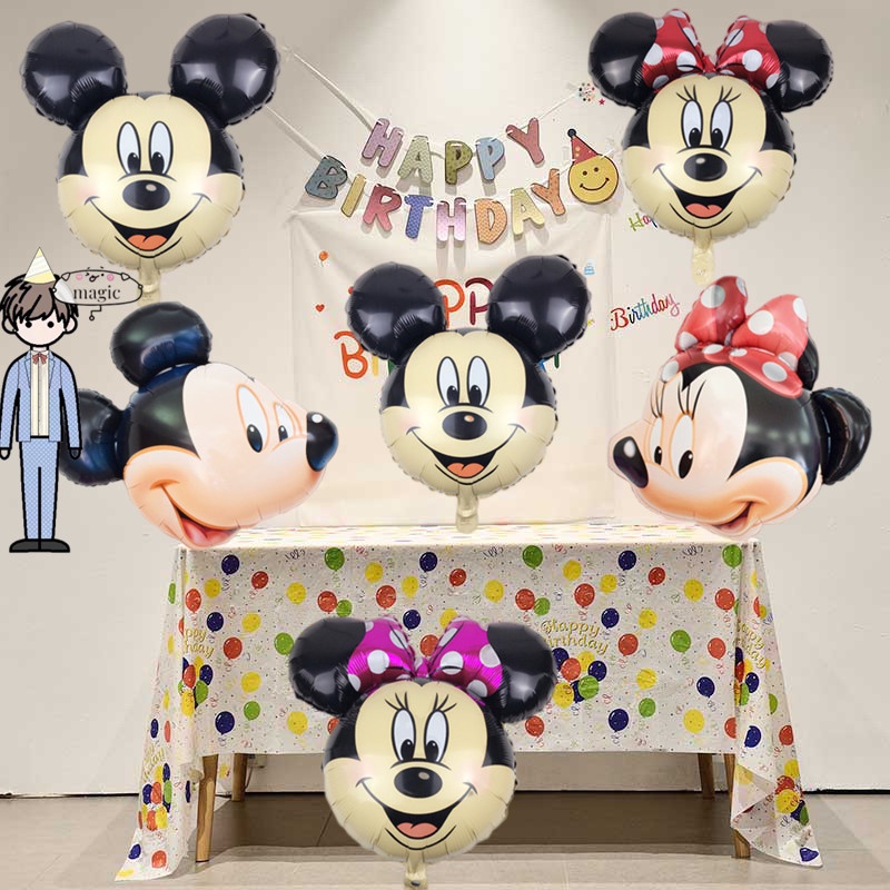 Big 3D Cartoon Mickey Minnie Mouse Balloon Mickey Mouse Head Foil