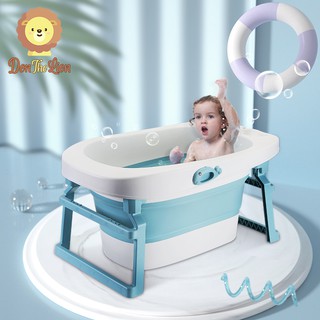 BIG Foldable Collapsible Bath Tub w/ Cushion, Stool, Shower Cap, Rinse Cup, Bath Sponge, Toys Large #6