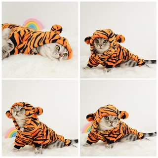 Pet Transformation Tiger Hoodie Coral Fleece Dog Clothes Cats and Dogs Four-legged Clothes #5