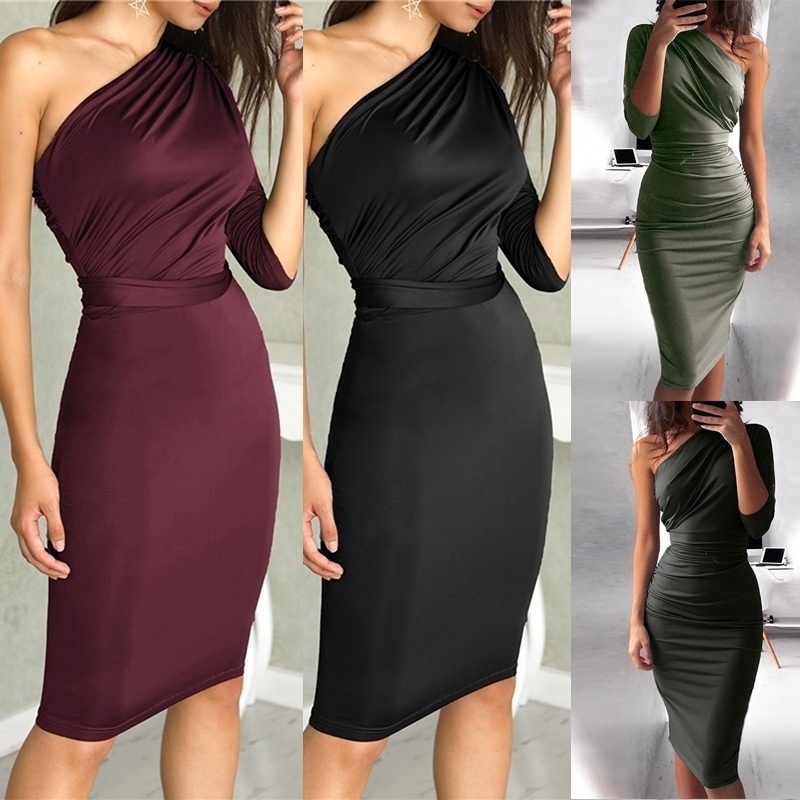 women's one shoulder dresses