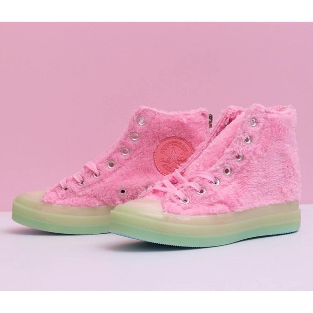 fluffy converse shoes