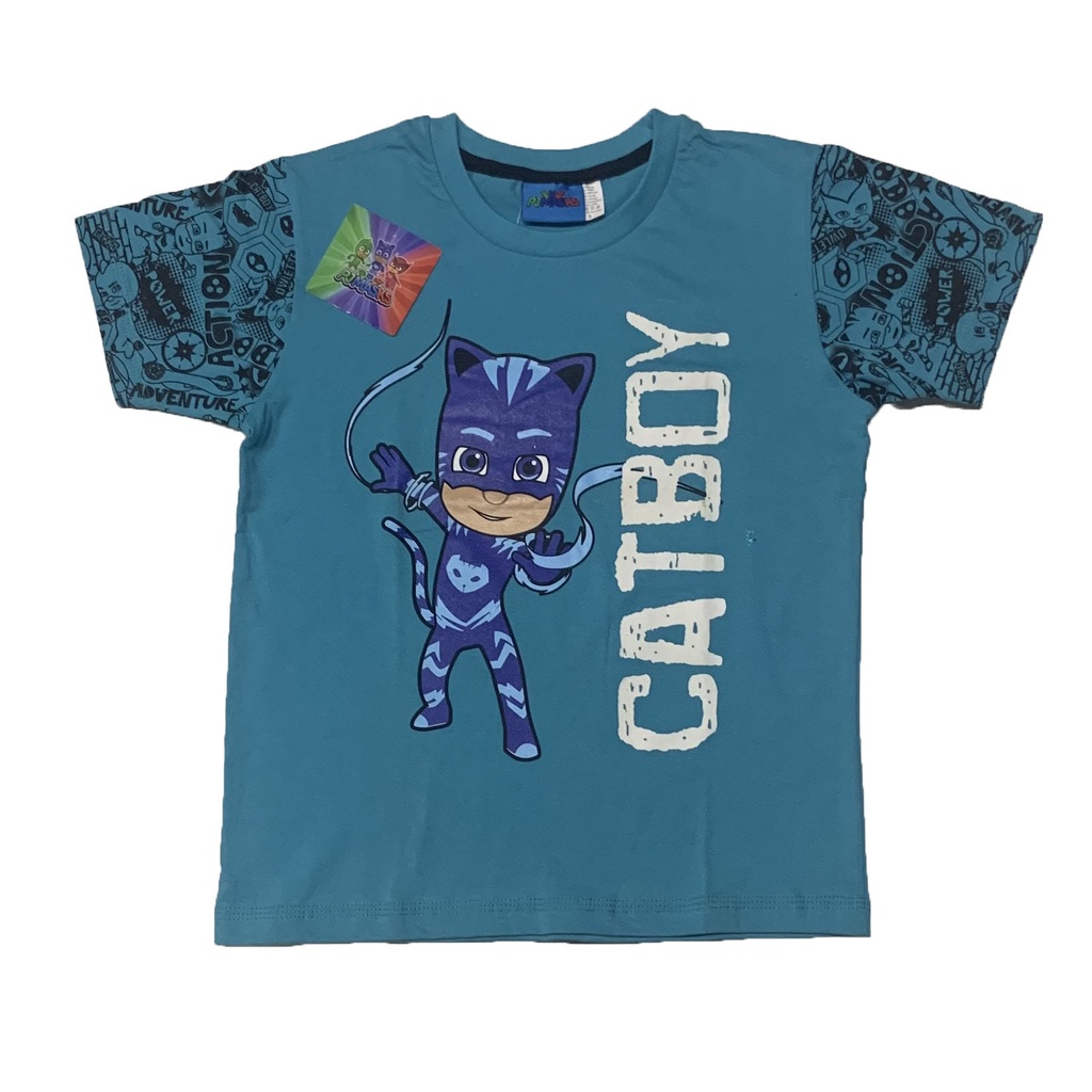 PJ Masks Catboy Cat Stripes Boys Kids Turquoise Blue T-Shirt | Shopee ...