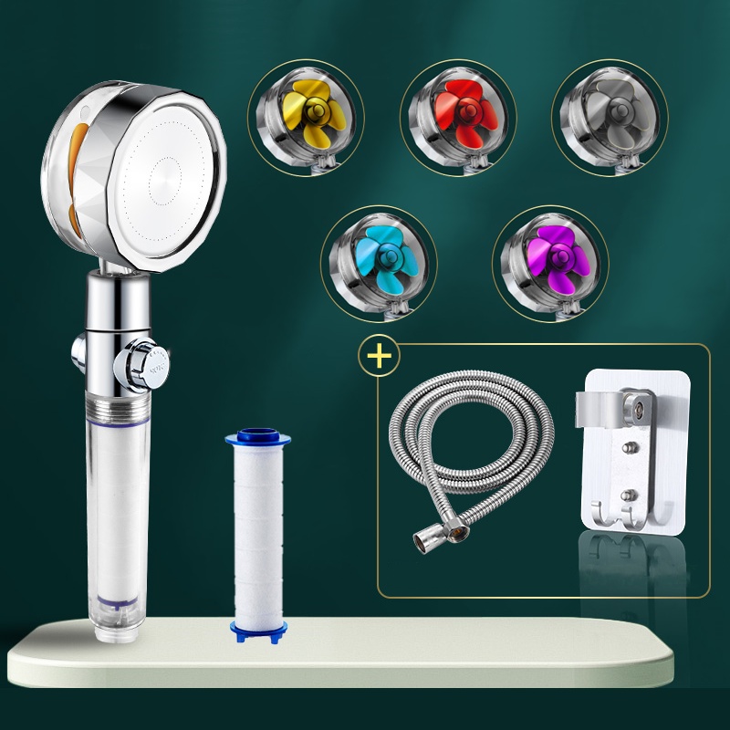 Propeller Shower Head High Pressure Set 360 Rotate With1 Free Water