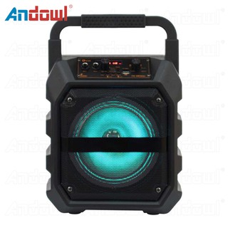 Andowl Bluetooth Speaker Wireless Smart Speaker FM Radio USB TF Player Remote Control Music Speaker