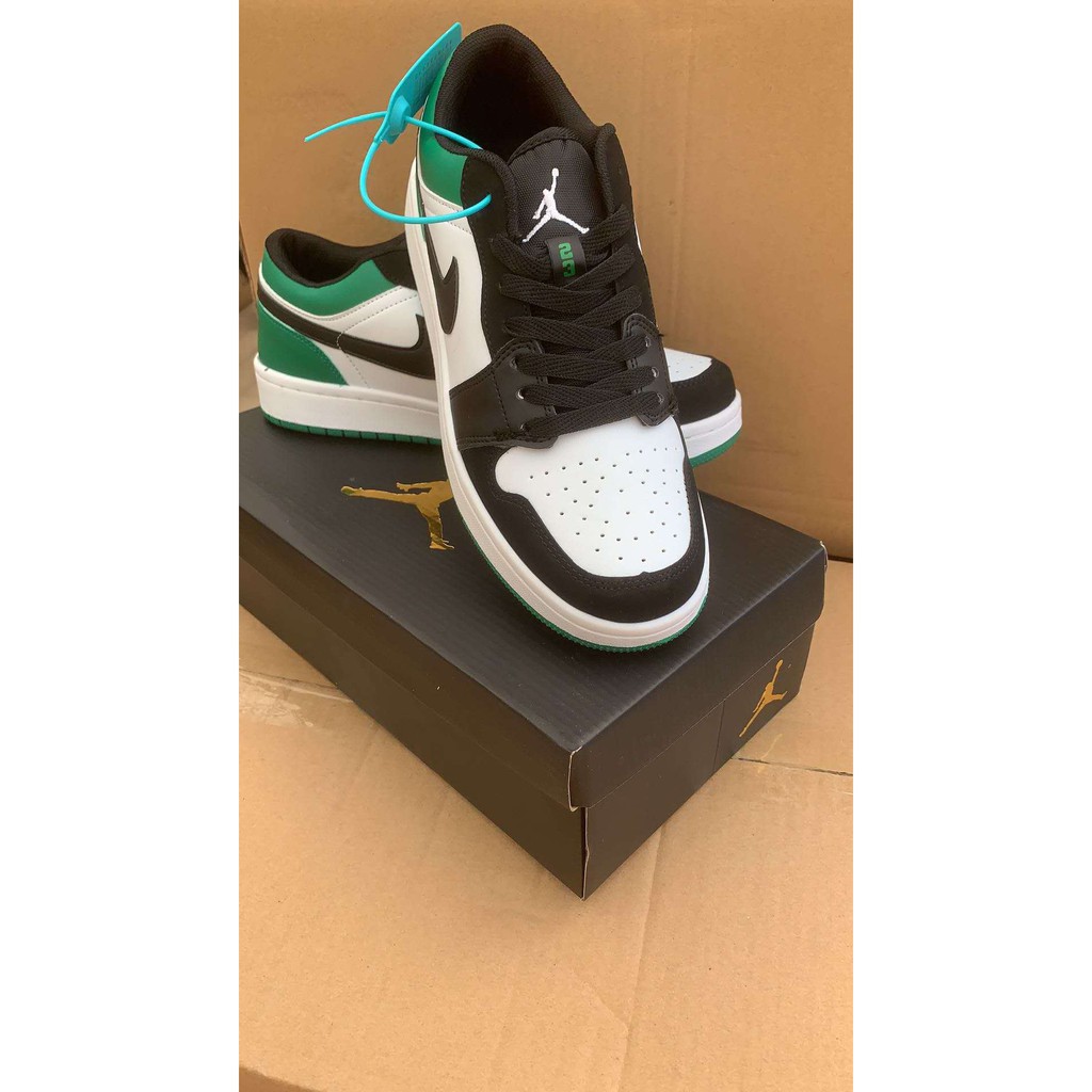 Nike Air Jordan 1 Low Cut Black Toe Men Shoes Black Green White Shopee Philippines