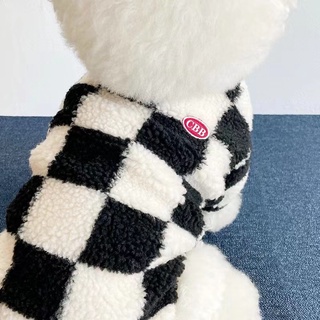 Autumn Winter New Style Pet Checkerboard Fleece Small Dog Clothes Teddy Poodle Bichon Maltese Fadou Cat Schnauzer Pomeranian #2