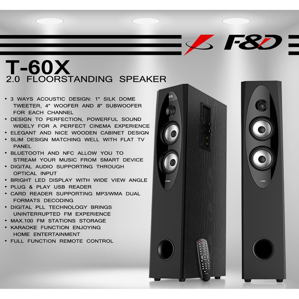 f & d 5.1 speakers 8000w