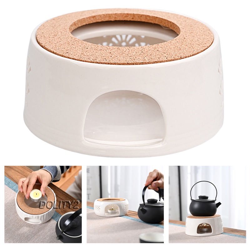 [DOLITY2] Ceramic Teapot Warmer, Teapot Warmer with Rubber Cork Cushion