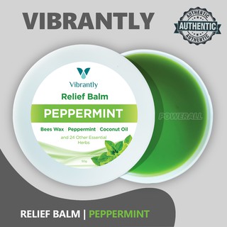 Peppermint Scent Vibrantly Relief BALM (50g) / Organic Coconut Oil / 100% Organic and Natural
