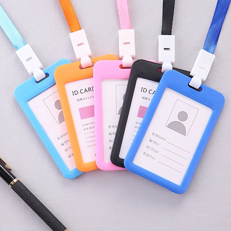 EG^_^ Badge Holder Portable DoubleSided Transparent Employee Plastic