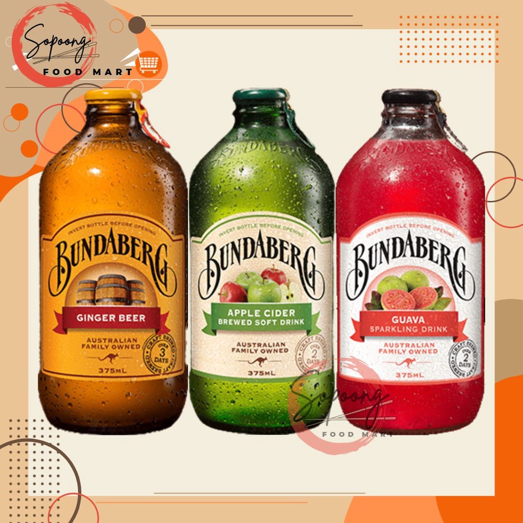 BUNDABERG Ginger Beer, Guava Sparkling & Apple Cider Drink 375ml ...