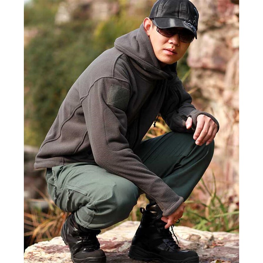 Mr.Right Men Tactical Military Winter Fleece Hooded Outdoor Jacket