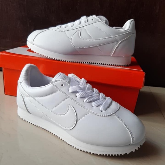 nike cortez all white mens