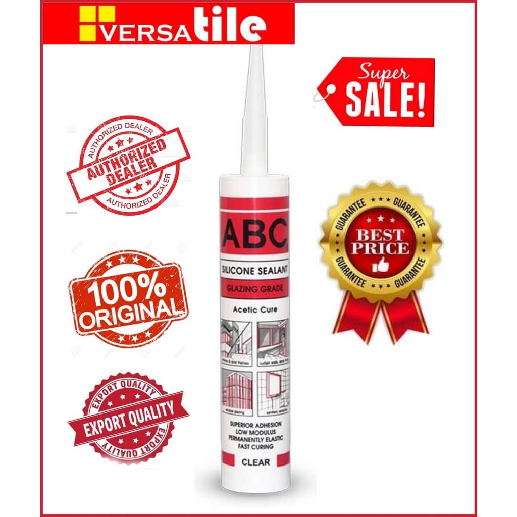 ABC Silicone Sealant Glazing Grade 300ml Acetic Cure Shopee Philippines