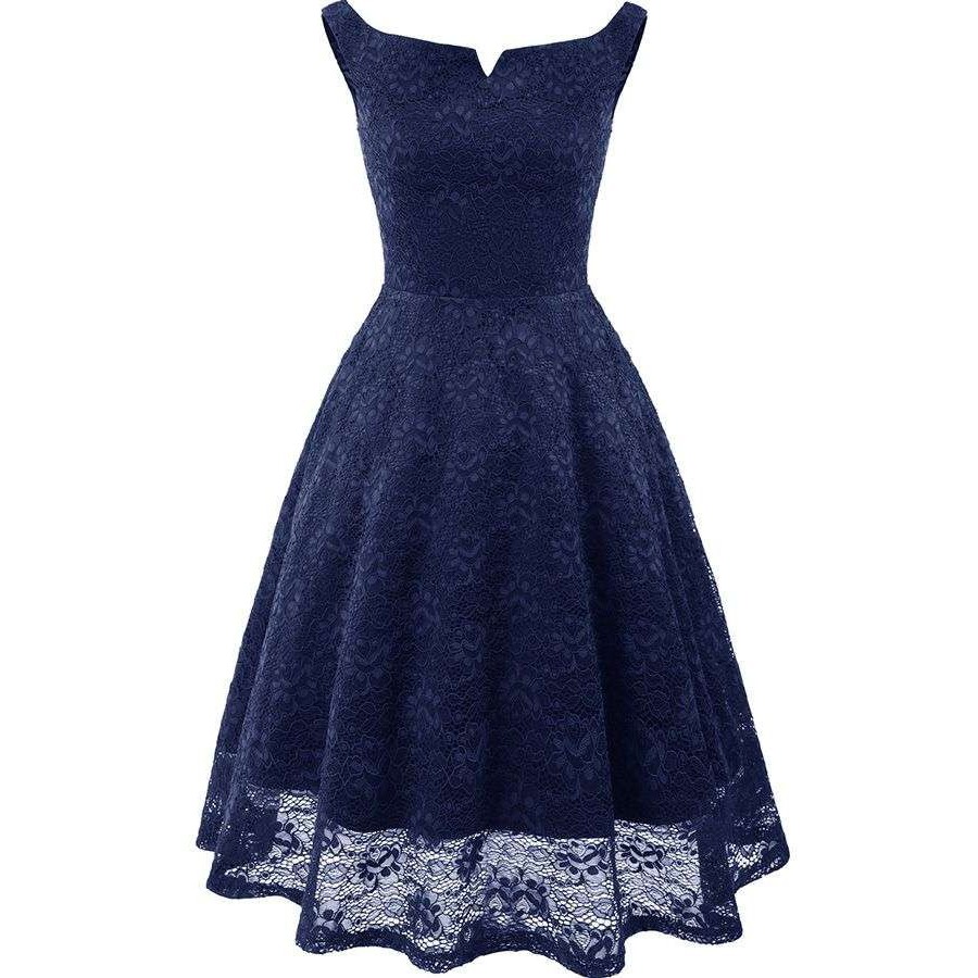 lace dark blue dress
