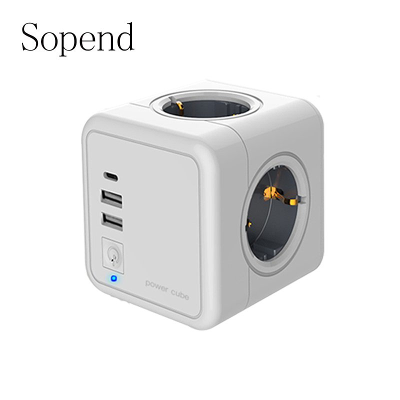 Sopend Power Wall Outlets Power Strip Powercube Smart USB Socket 5V 2
