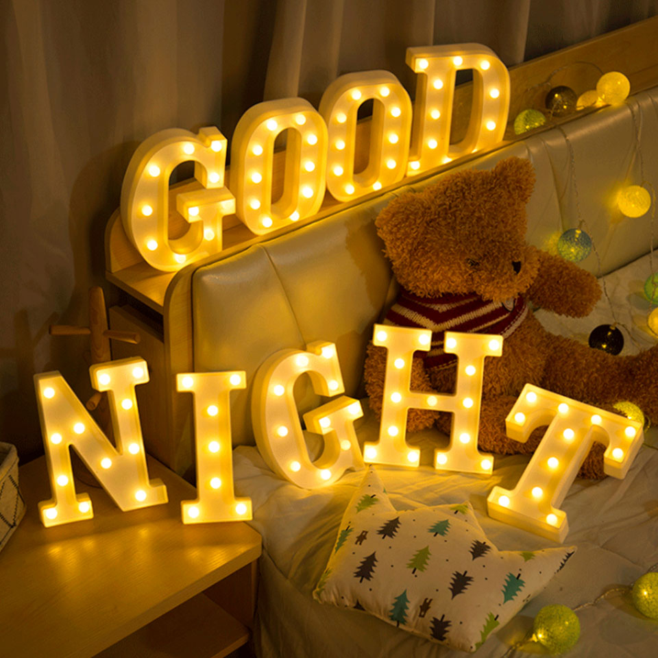 DIY 26 English Letter LED Night Light,Alphabet Letters LED Lights for Party  Wedding Birthday Christmas Decoration | Shopee Philippines