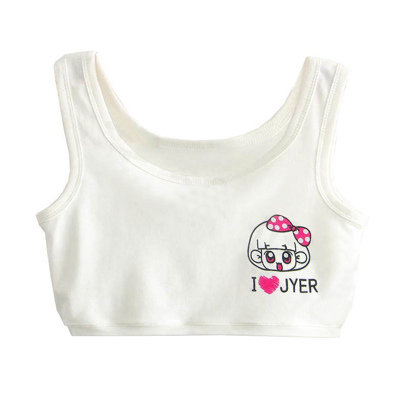 ▪™Small vest of the girls bra big child pupil cotton underwear girl puberty 13 children 9-12 at age