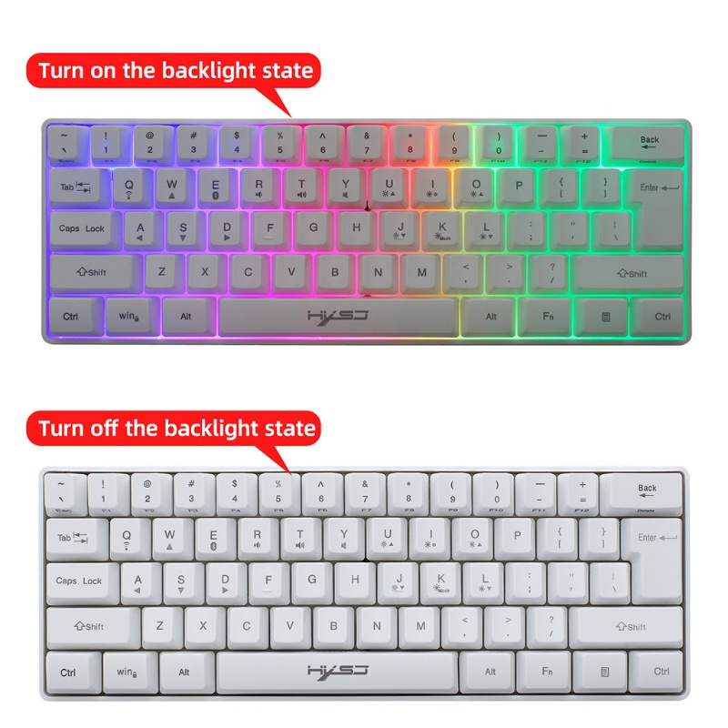 RR Dual Mode Keyboard Blue Backlight 61 Key Mini Mechanical Key Board for Gamer nkur Shopee