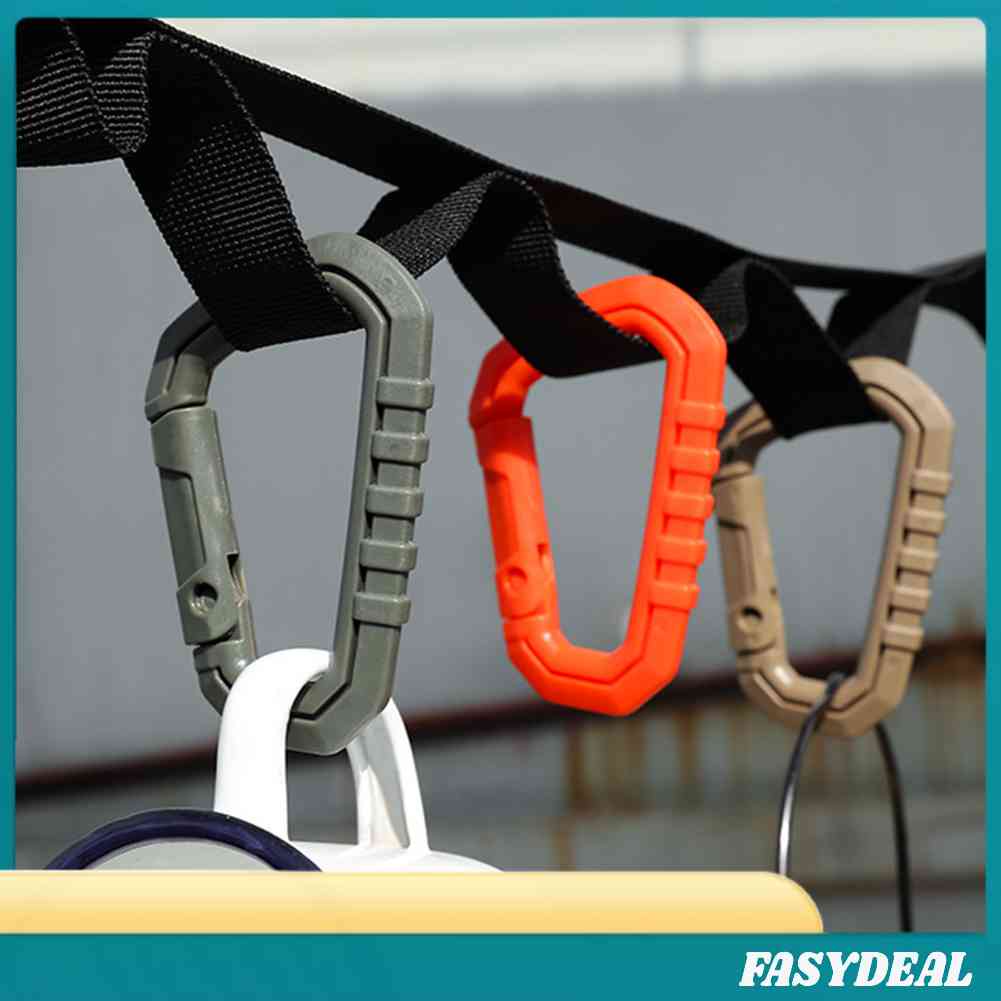 Fasydeal Lightweight Outdoor D Shaped Backpack Carabiner Clasp Plastic