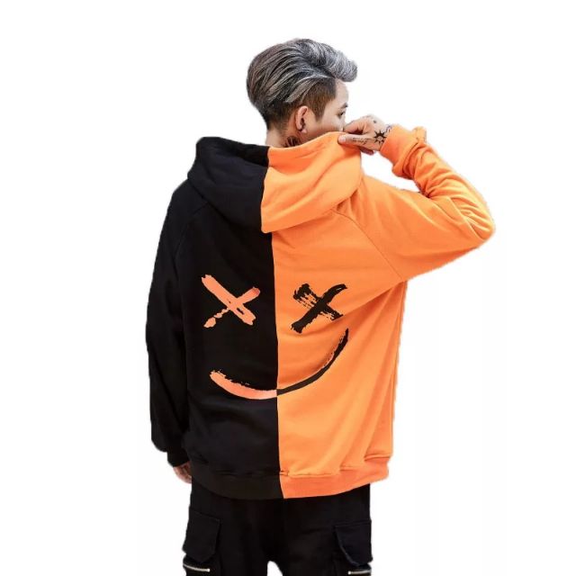 marshmello hoodie orange black