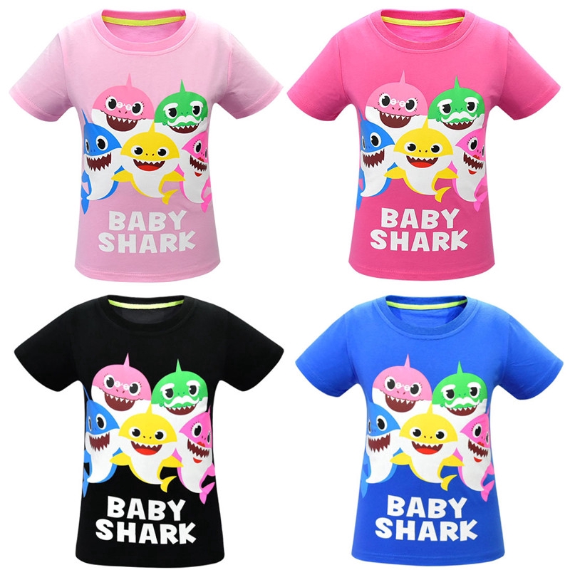 Boys Girls Baby Shark T Shirt Kids Short Sleeve Tee Shirt Children Tops Shopee Philippines - details about kids boys girls marshmello roblox t shirt surprise doll unicorn ryan toy pajamas