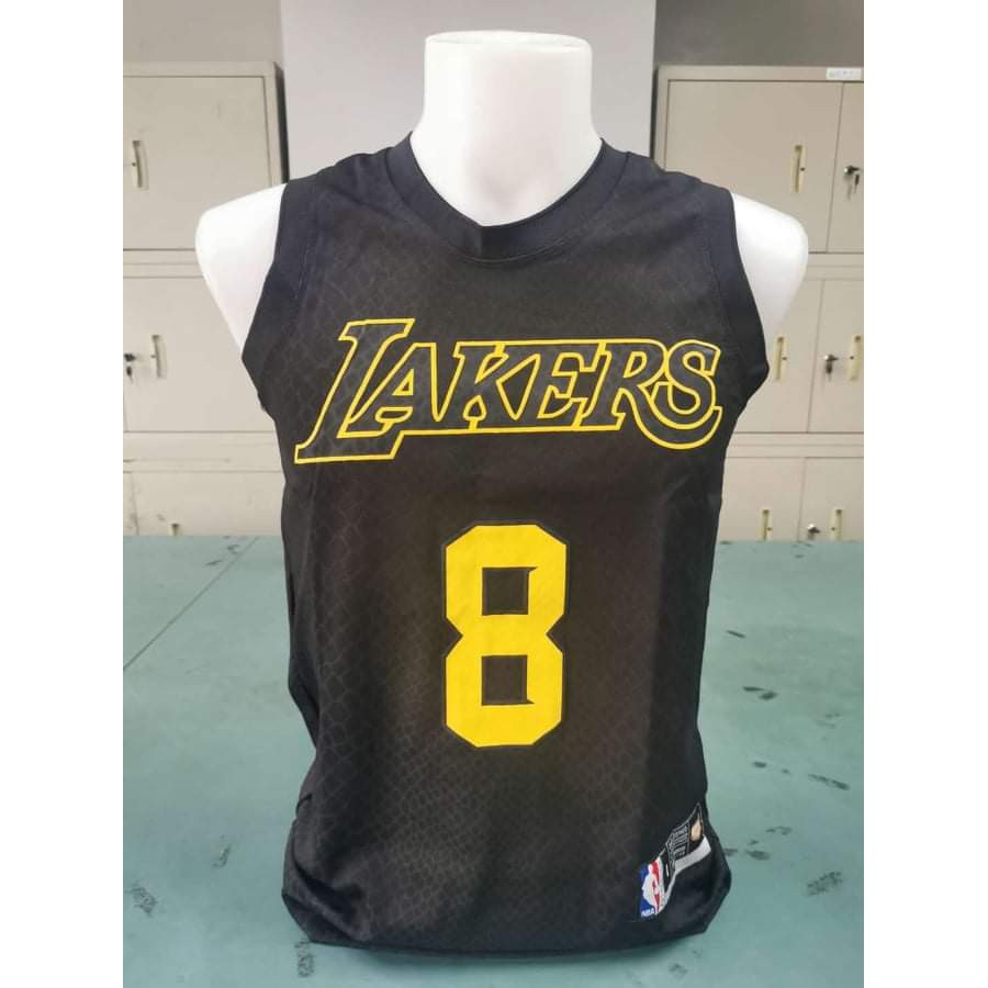 black and yellow lakers jersey