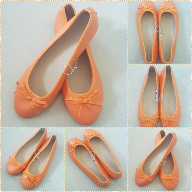 orange flat shoes ladies