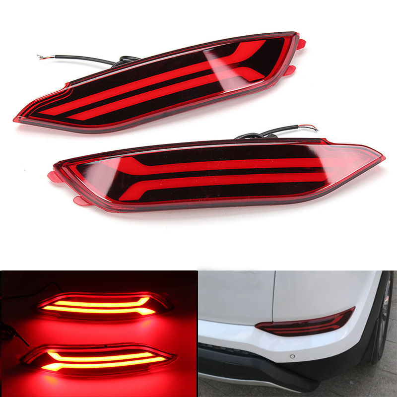 Niscarda 2x LED Rear Bumper Reflector Light Car Driving Brake Fog Trim
