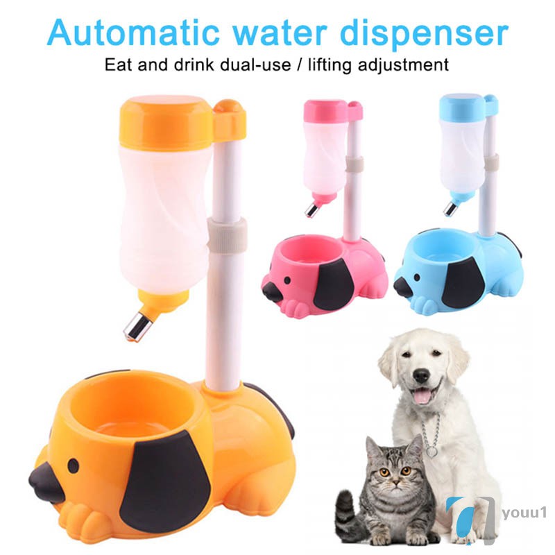 1 Pcs Pet Feeder Automatic Drinking For Dog Cat 450ml Adjustable