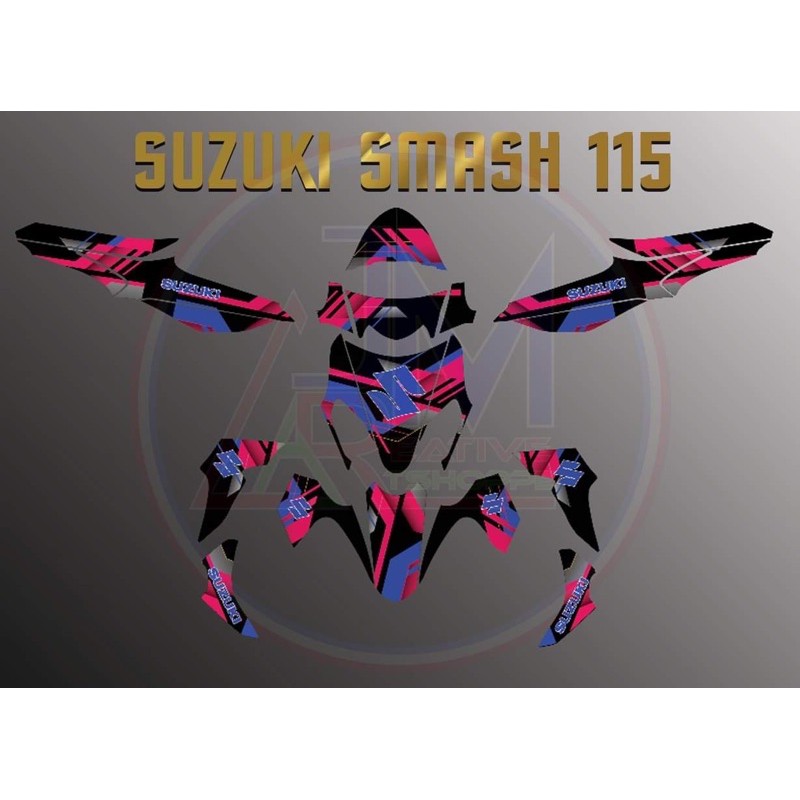 REGULAR NON REFLECTIVE MOTORCYCLE DECALS SUZUKI SMASH 115 WITH FREE 