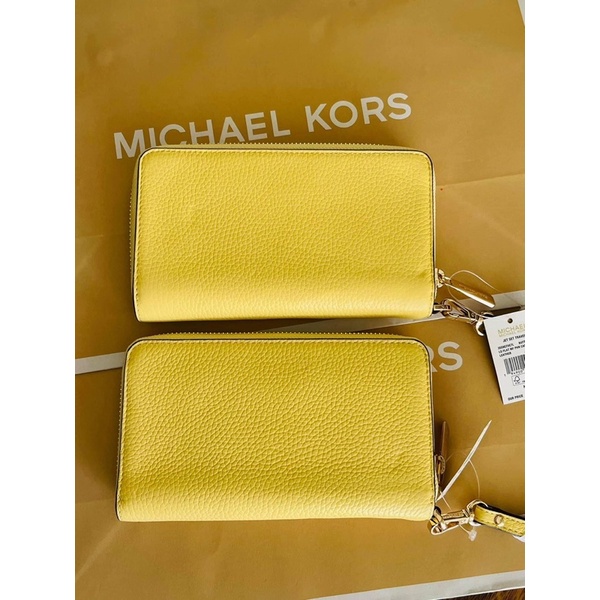 Original Michael Kors Phone case wristlet wallet Pale yellow | Shopee  Philippines