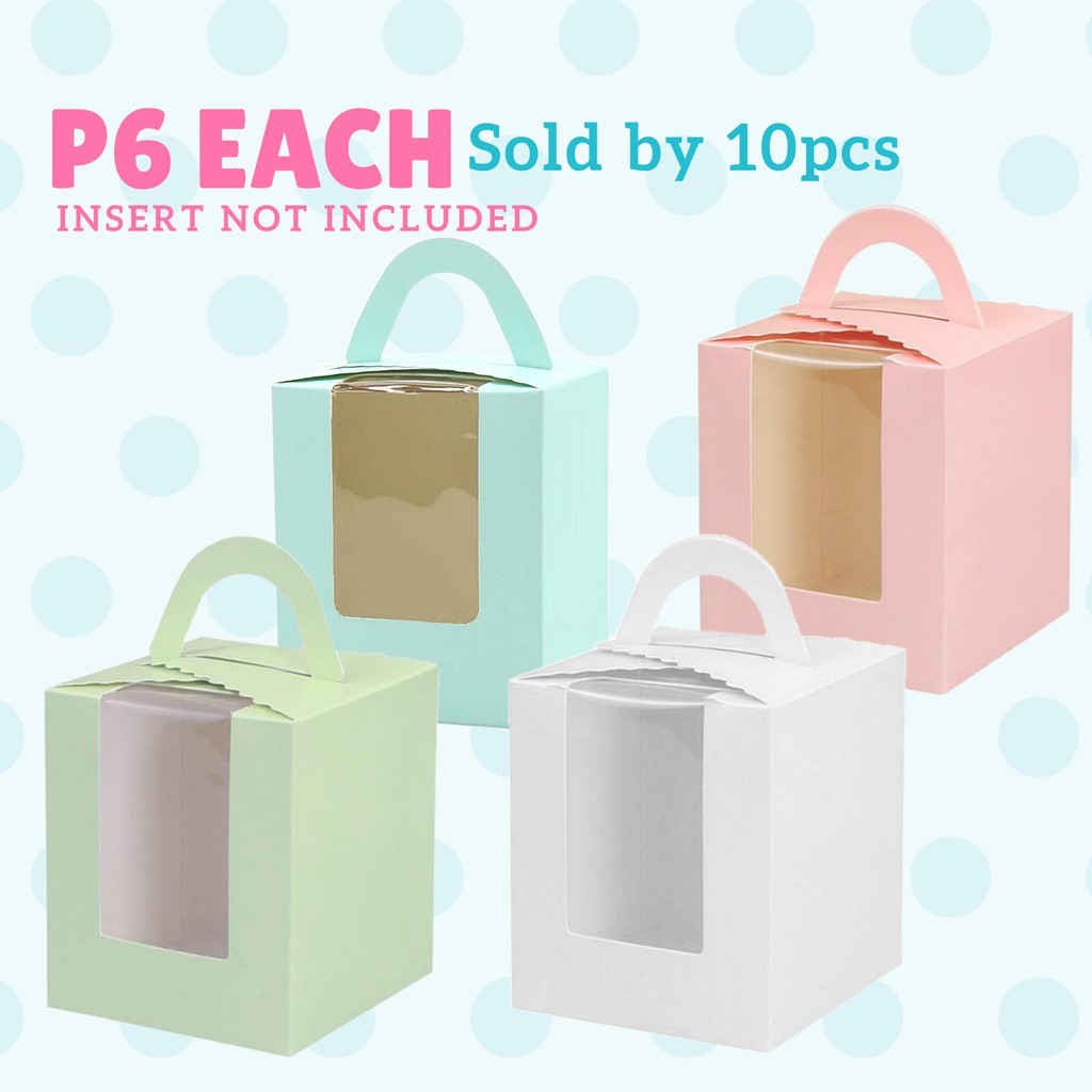 FP641 (10 PCS) Pastry Box Single Solo Cupcake Cookies Box Pastry Boxes