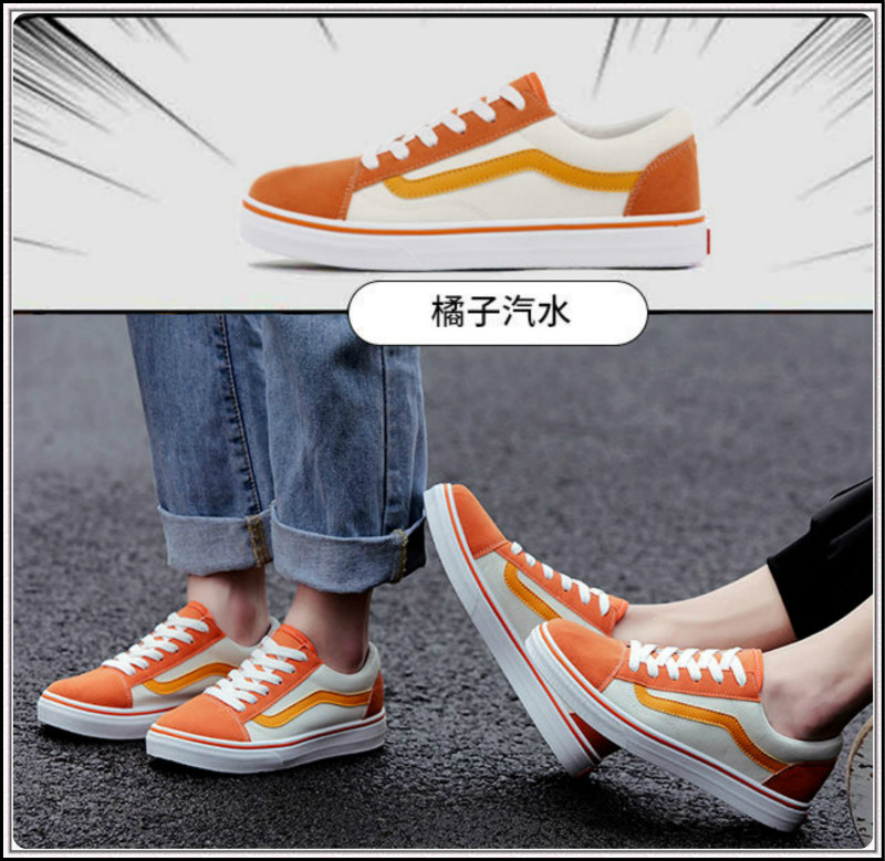 orange and white vans shoes